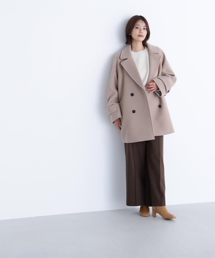 NATURAL BEAUTY BASIC　ダブルブレストフォルムミドルコート ダブルブレストフォルムミドルコート 24AW｜ナチュラル