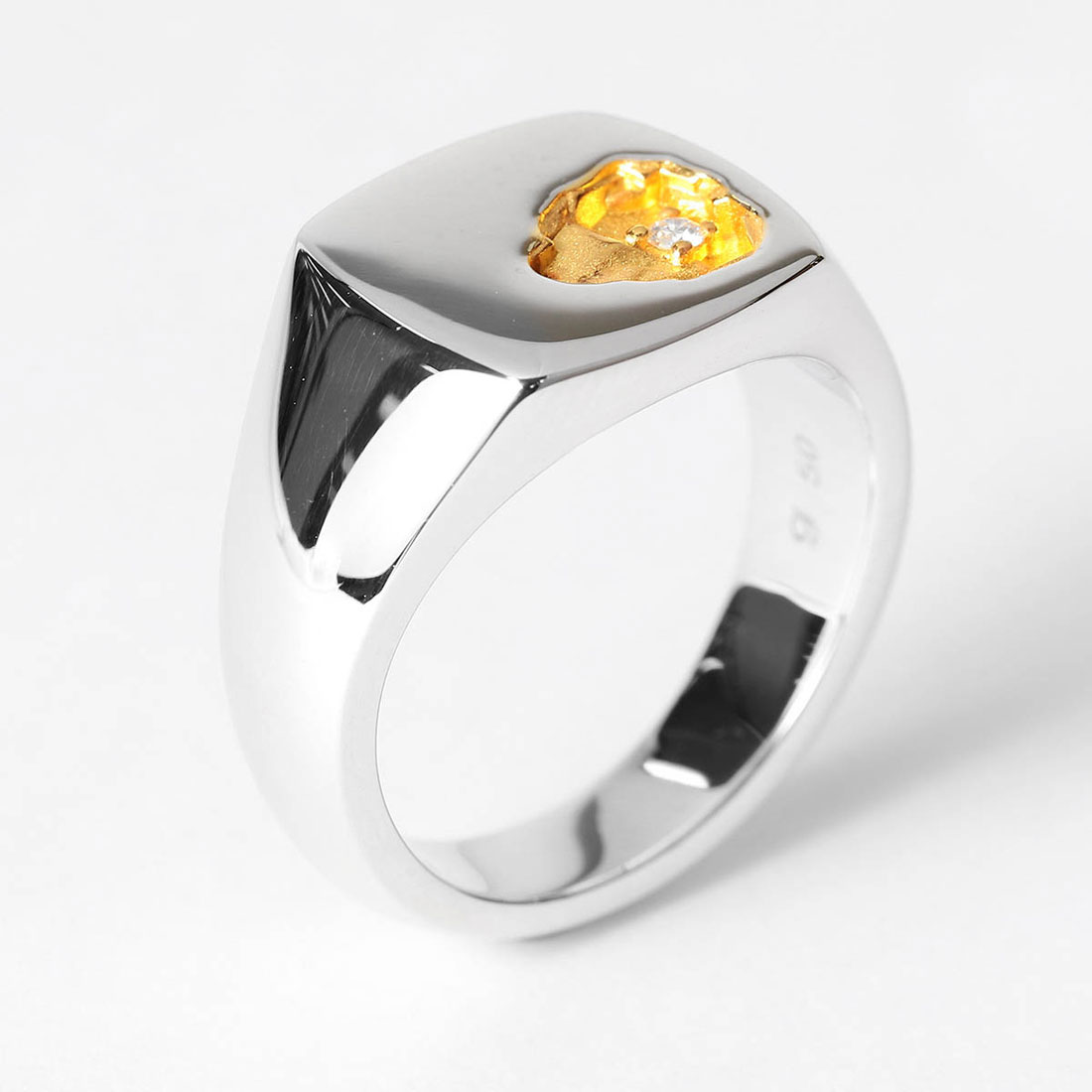 Mined Ring Small Black Diamond - Tom Wood Project Official