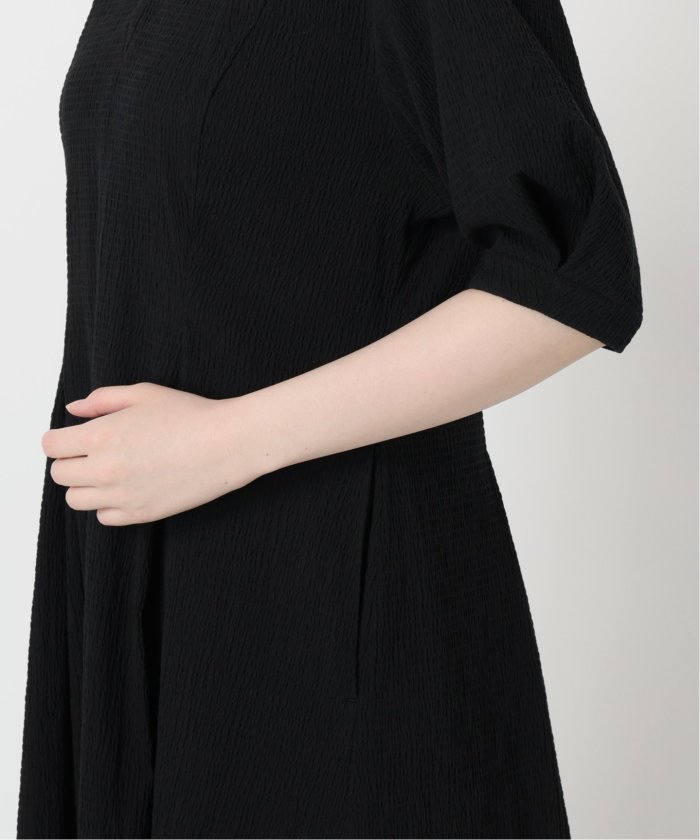 IENA イエナ B. サッカーVネックワンピース 黒 新品 みーさん WEB限定/追加2予約》B. サッカーVネックワンピース（ワンピース
