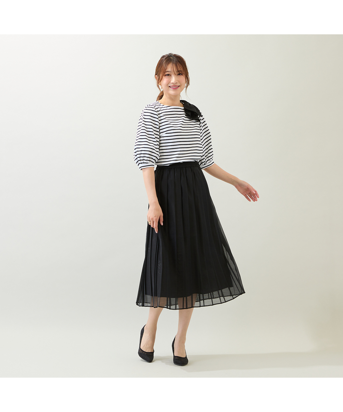 【専用】No.1428 ローズティアラ50フレア袖カットソーブラック セットアップ対応】フレアプリーツスカート(508336014) | ローズ