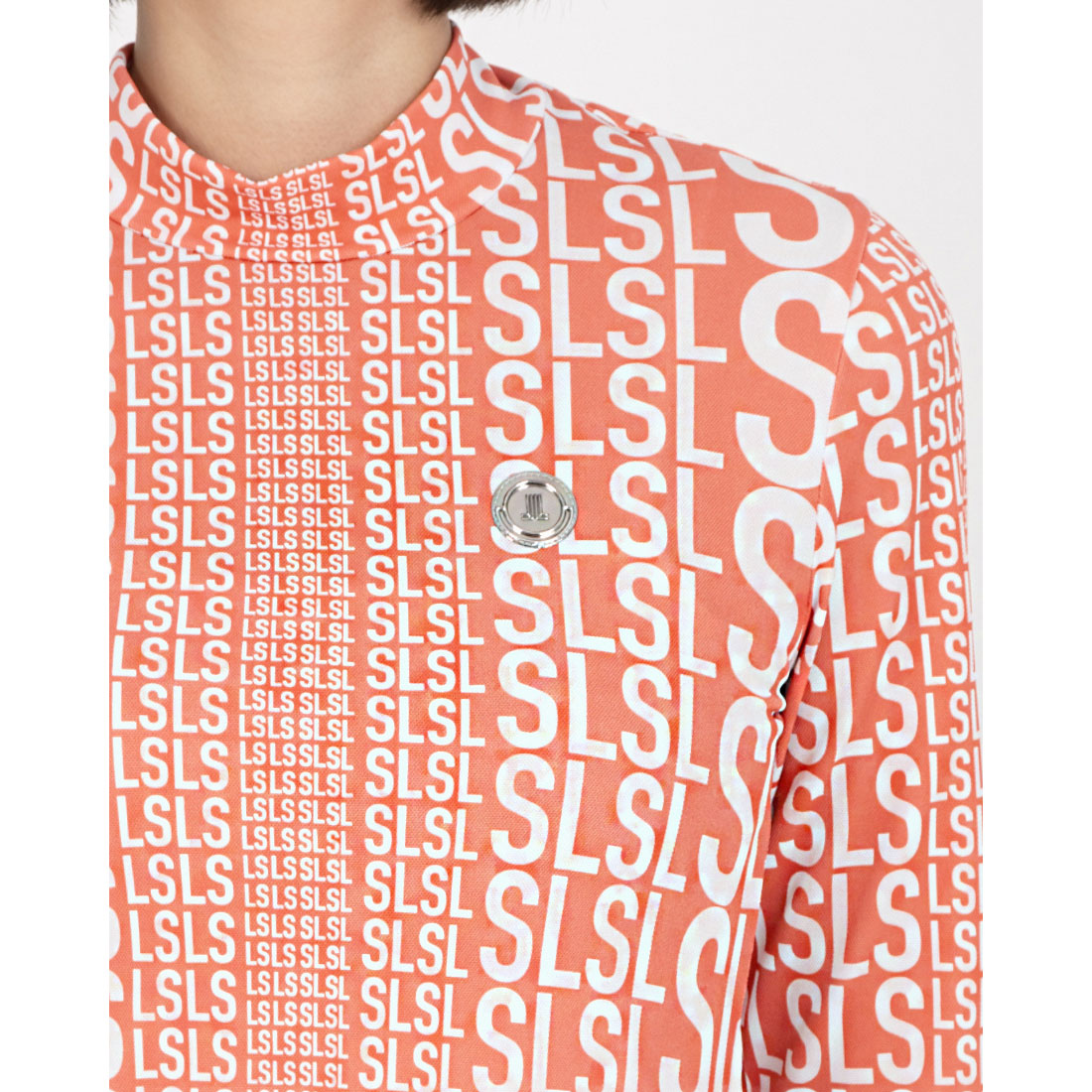 ランバンスポール　モックネック 長袖ウェア ホワイト/ブラック LANVIN SPORT モックネック長袖シャツ【ストレッチ/UV
