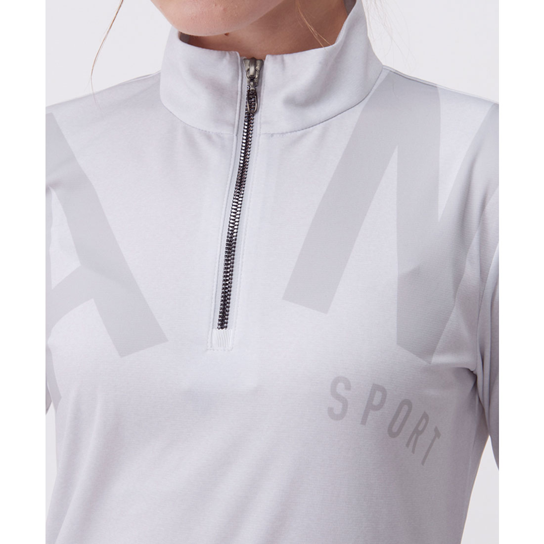 LANVIN SPORT　ハーフジップカットソー ランバン スポール LANVIN SPORT BIGロゴプリントハーフジップ