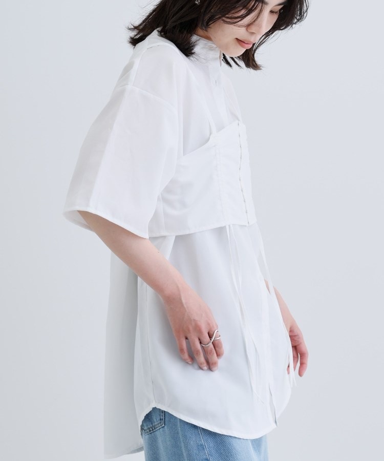GALLEST / ギャレスト 【一部店舗限定】ベアトップ付き半袖ワイドシャツ 一部店舗限定】ベアトップ付き半袖ワイドシャツ（シャツ