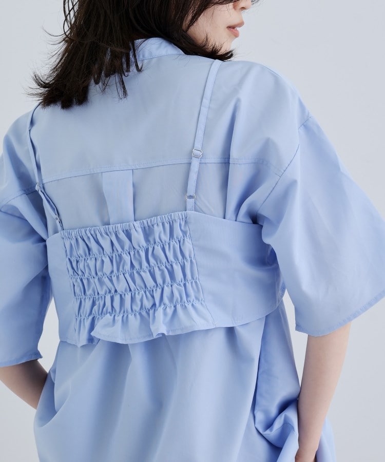GALLEST / ギャレスト 【一部店舗限定】ベアトップ付き半袖ワイドシャツ ギャレスト GALLEST 【一部店舗限定】ベアトップ付き半袖ワイド