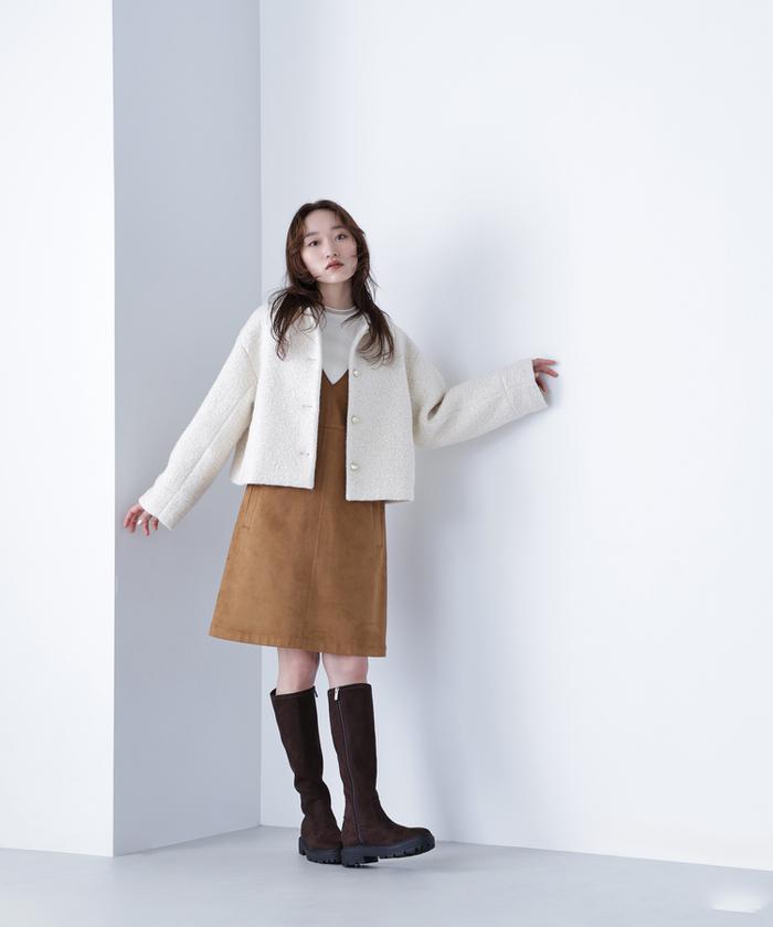 NATURAL BEAUTY BASIC ショートボアブルゾン グレー NATURAL BEAUTY BASIC ショートボアブルゾン グレー（ナチュラル