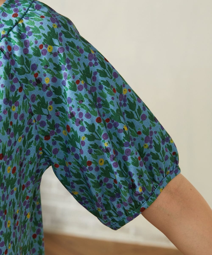 【接触冷感】Brote de flor リーフプリントカットソー Jocomomola｜【接触冷感】Brote de flor リーフプリント