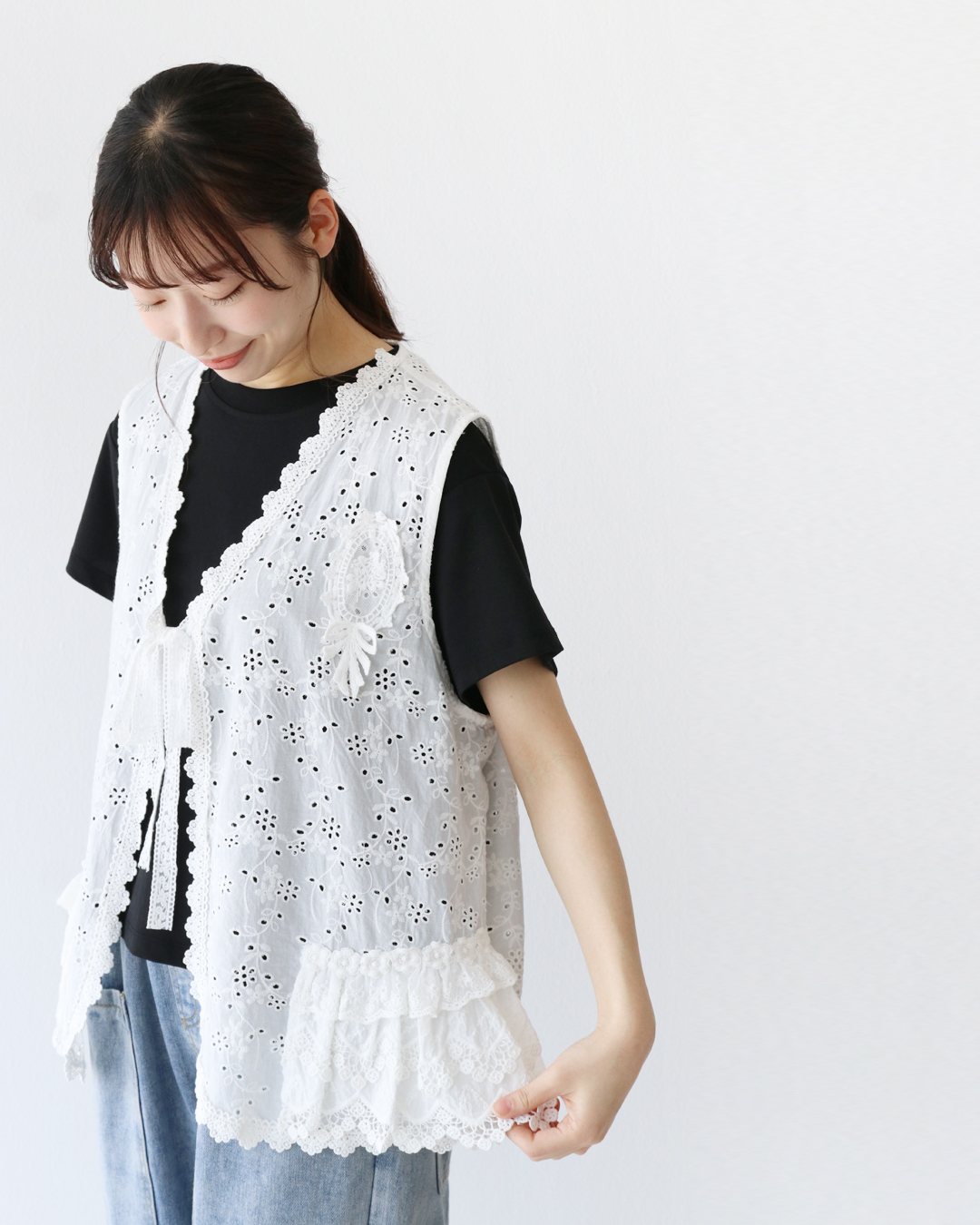 サンポクシェル sanpo kuschel 甘さをひとさじ。総レースベスト
