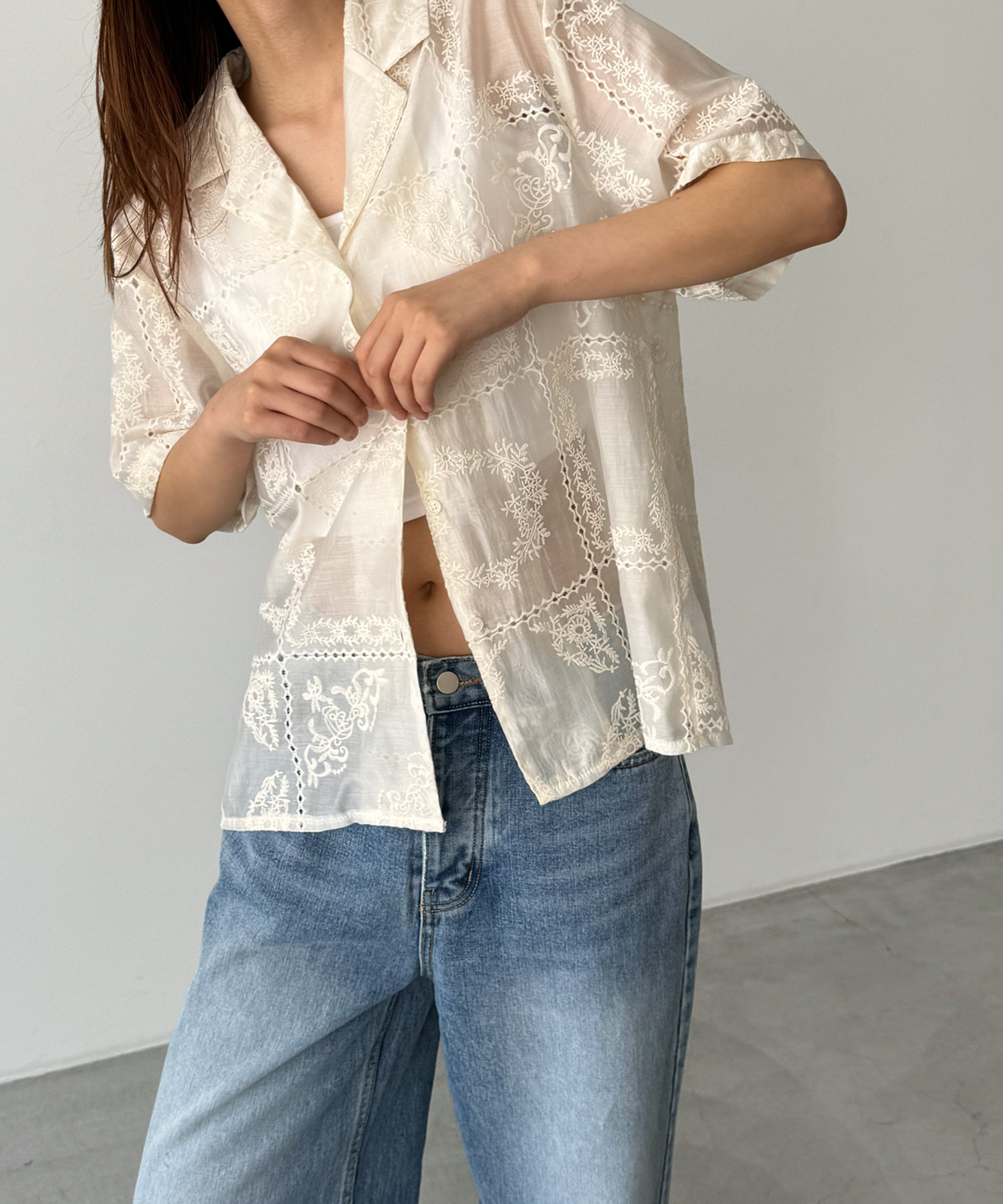 CANAL JEAN El mar　エンブロイダリーレースシャツ セール 14%OFF】キャナルジーン CANAL JEAN El mar エンブロイ