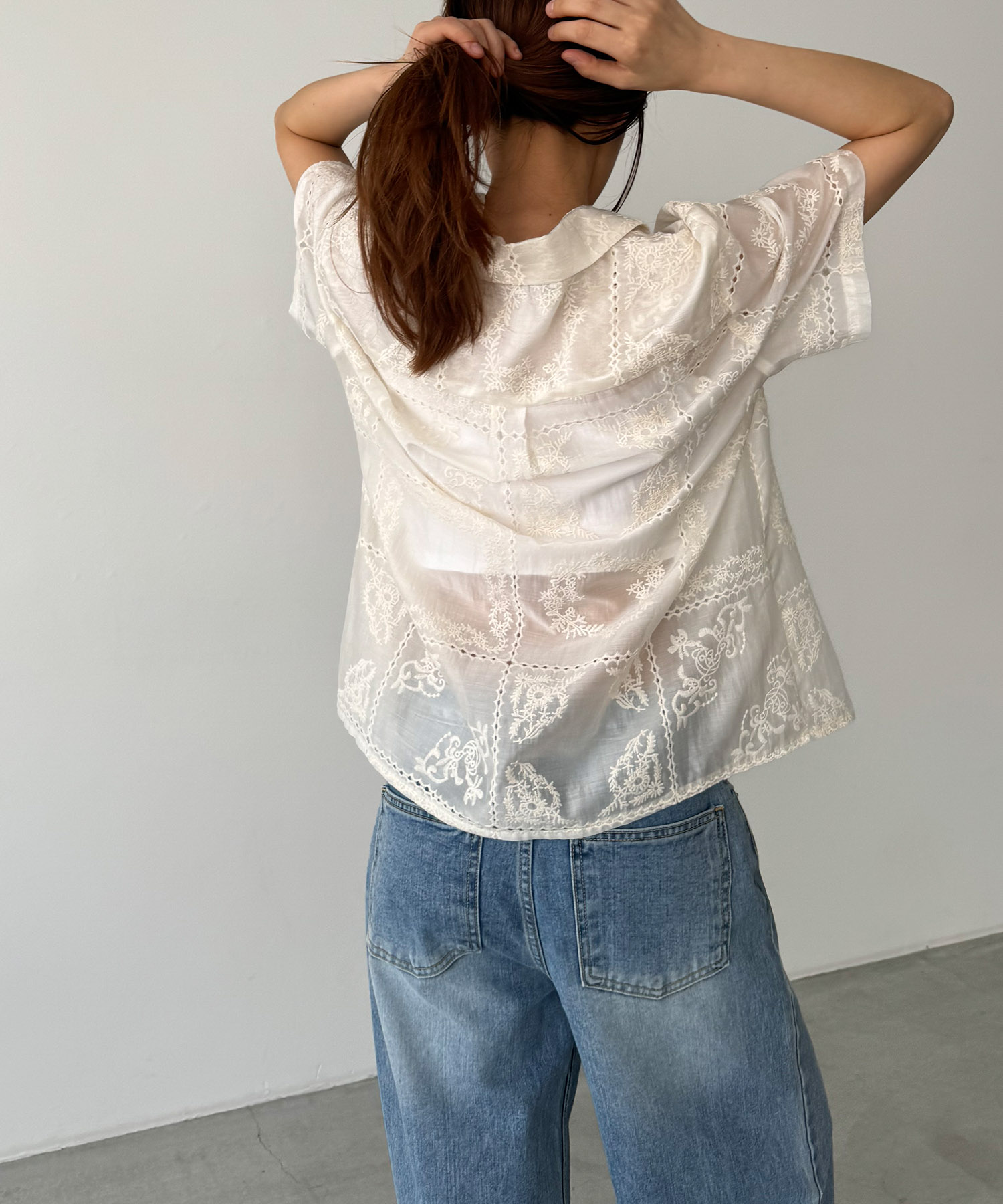 CANAL JEAN El mar　エンブロイダリーレースシャツ セール】El mar エンブロイダリーレースシャツ（シャツ/ブラウス