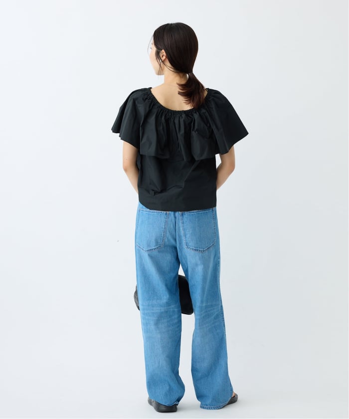 新品未使用　IENA タフタラッフルオフショルトップス IENA ブラウス シャツ タフタラッフルオフショルトップス