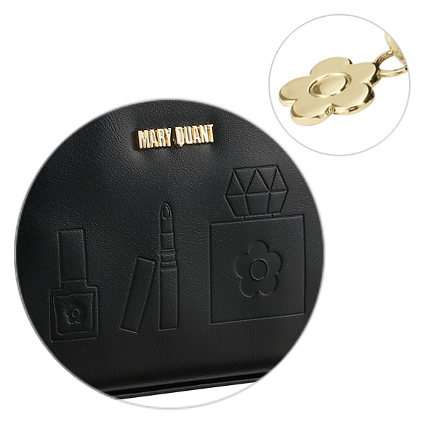 2-5日着 MARY QUANT エンボスコスメモチーフ ラウンドポーチ マリークワント MARY QUANT エンボスコスメ ラウンドポーチ