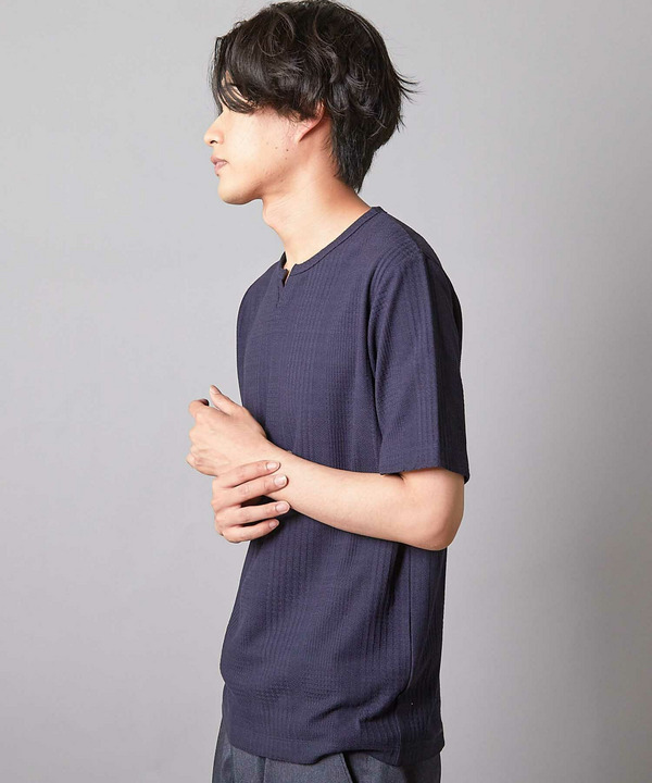 リンクスジャガード キーネックTシャツ(508347491) | ユニオン