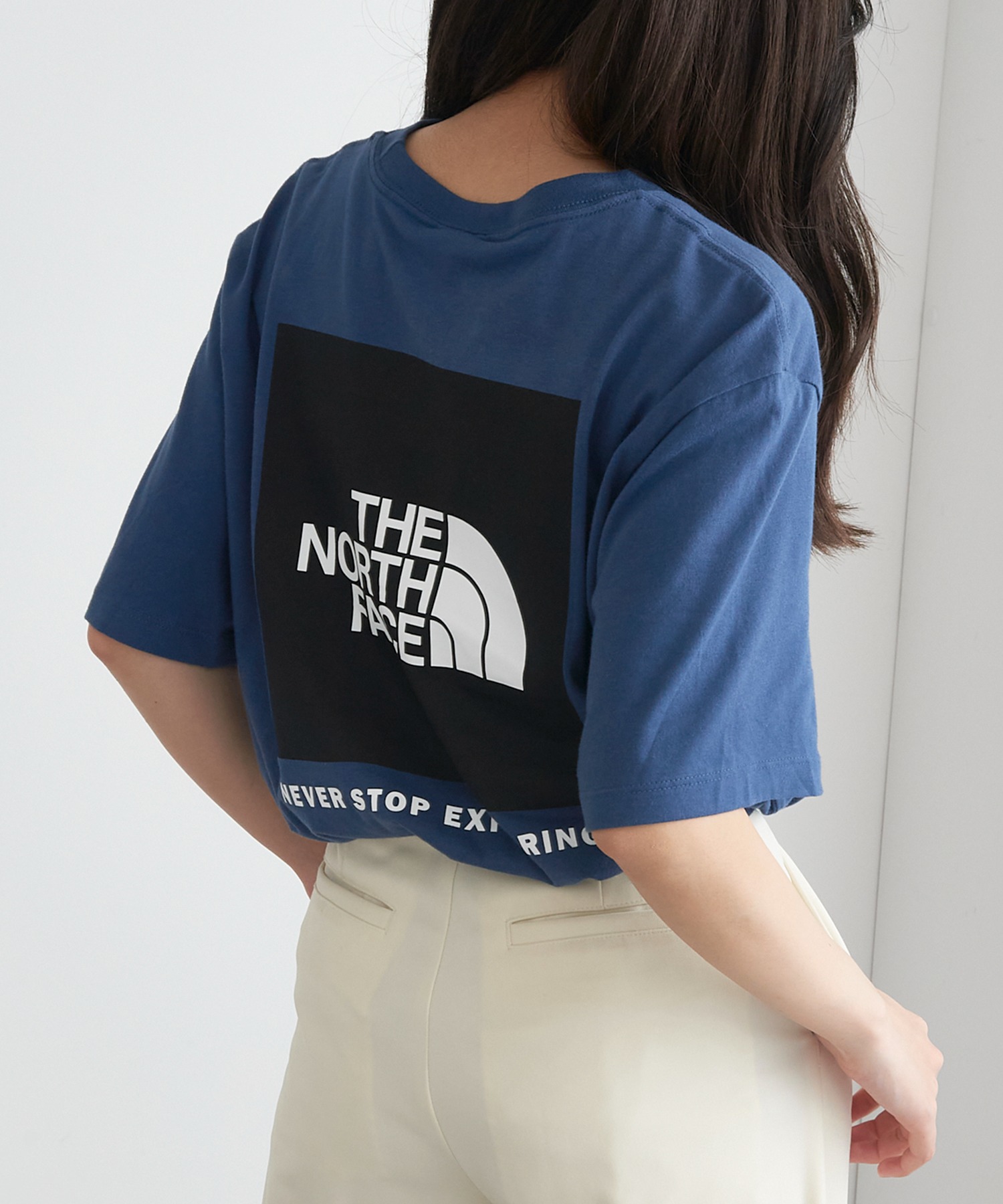 ザノースフェイスバーティカルロゴバックプリントTシャツ THE NORTH FACE tシャツ バックプリントグラフィッククルー