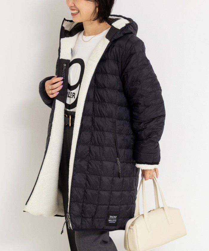 美品　タイオン　ノーリーズ　WEB限定　別注ミリタリーリバーシブルロングダウン ◇【WEB限定】【TAION/タイオン】別注ミリタリーリバーシブル