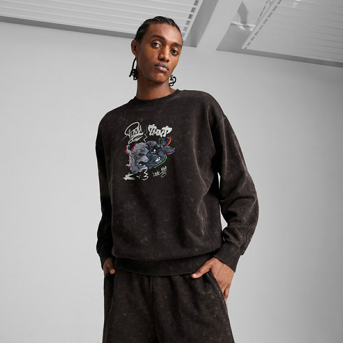 ★PUMA★プーマ フープ x TMNT メンズ リラックス スウェット セール】PUMA HOOPS x TMNT Relaxed Crew Sweatshirt（プーマ