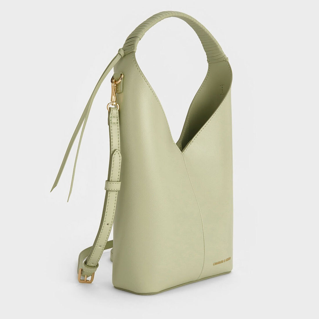 CHARLES & KEITH◆Simone アンギュラーバケツバッグ◆送料込 Simone シモーン アンギュラーバケツバッグ - Noir | CHARLES