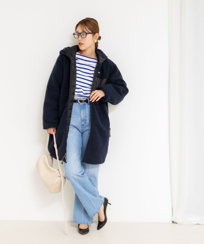 NOLLY’S【TAION】別注ボア×ダウンフードコー ◇【WEB限定】【TAION/タイオン】別注ボア×ダウンフードコート