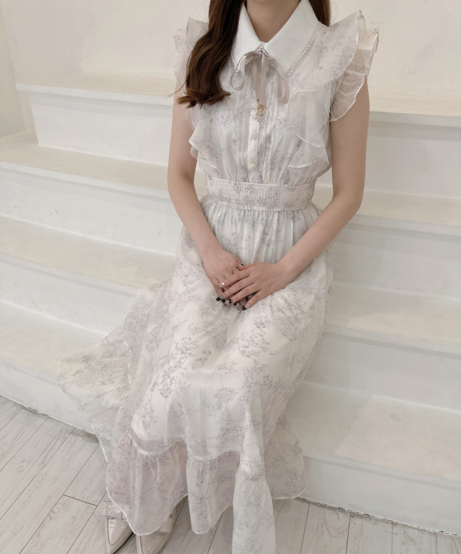 セール15%OFF】ロジータ ROJITA フリルスリーブ花柄ロング