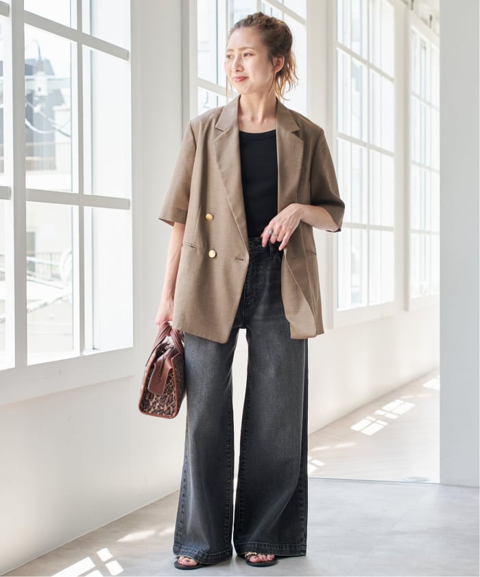 【Spick & Span 】ライトドライクロスハーフスリーブジャケット 追加2予約》ライトドライクロスハーフスリーブジャケット