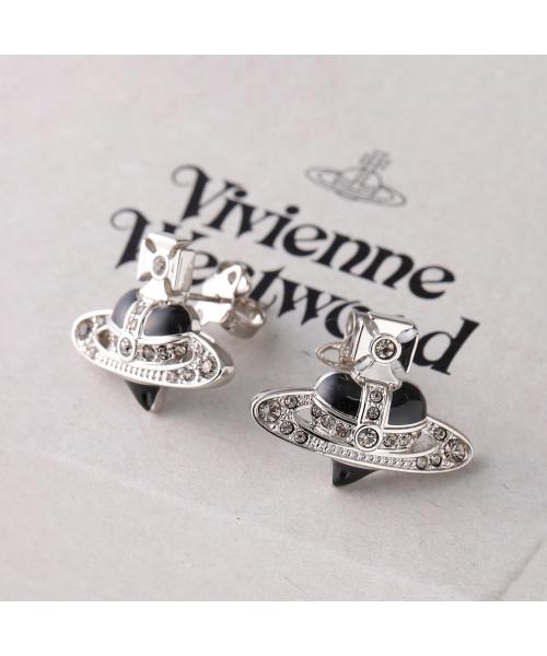 ヴィヴィアンウエストウッド TINY DIAMANTE ハート ピアス ピンク TINY DIAMANTE HEART ピアス(シルバー×ホワイト)（レディース