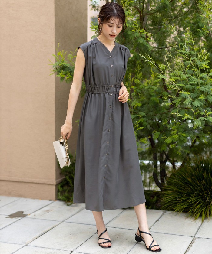 miniministore タイトワンピース ロング サイドギャザー