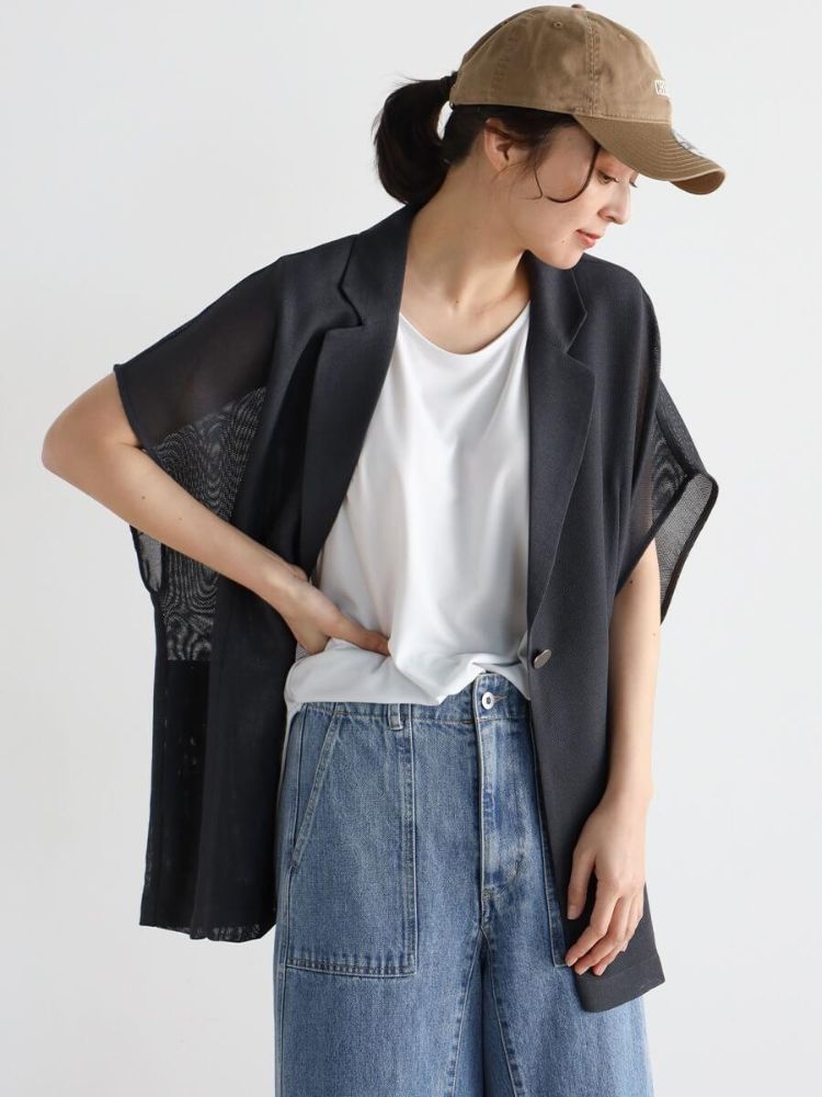 セール】クローブ CLOVE シアーメッシュ半袖ジャケット