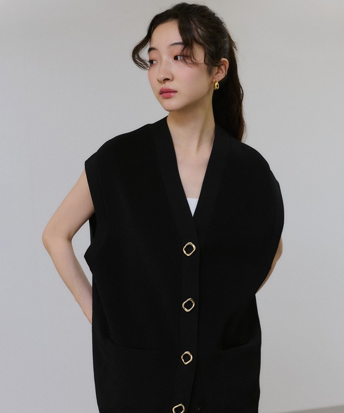 【新品】ミドルニットジレ　アダムエロペ サステナブル】ミドルニットジレ(508357117) | アダム エ ロペ