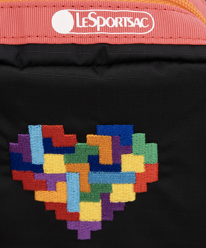 ■LeSportsac■SQUARE COSMETICテトリスハートエンブロイダリー Square Cosmetic - Tetris™ Heart Embroidery Square Cosmetic