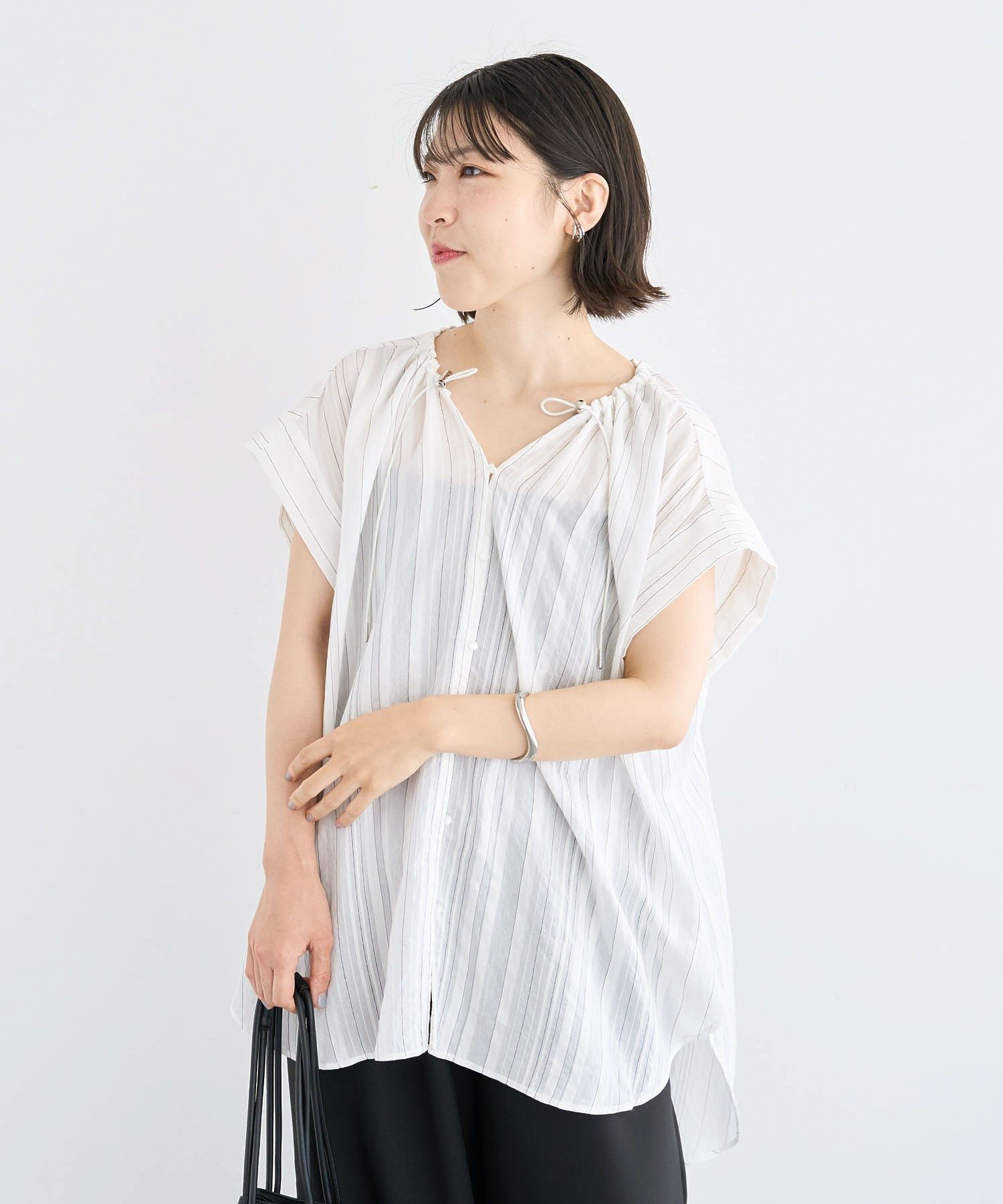 グリーン パークス Green Parks ドロストネックフレンチスリーブ