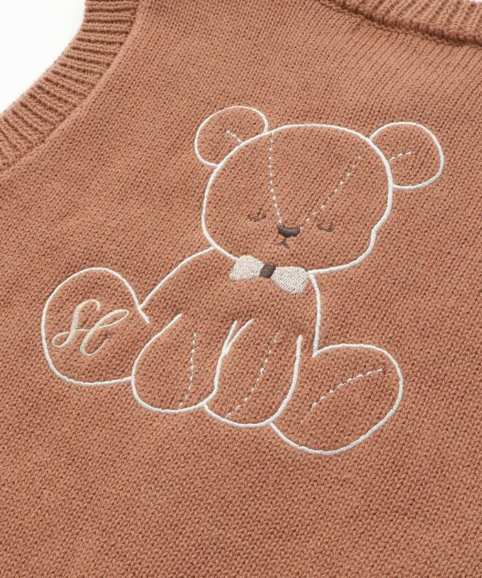 クマさん刺しゅうニットベストベビー(70~80cm)(508353914