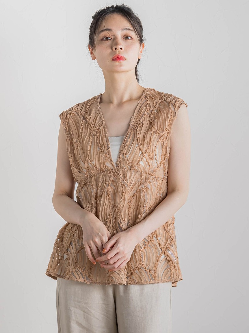 Droite lautreamont / ドロワットロートレアモン チュールコード刺繍ビスチェ≪洗濯機で洗える≫ チュールコード刺繍ビスチェ≪洗濯機で洗える≫ | Droite