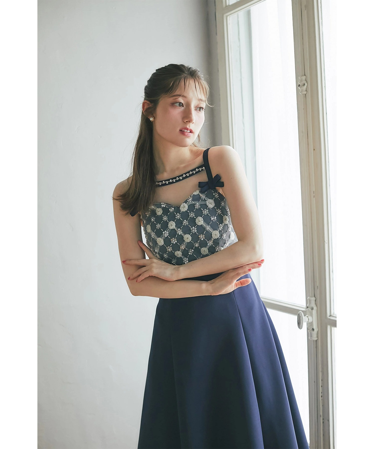 トッコクローゼット tocco closet リボン付きフラワービジュー
