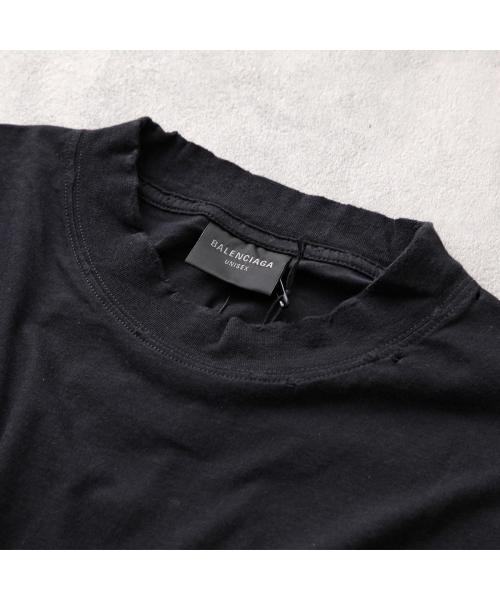BALENCIAGA Tシャツ 739784 TOVF4 ロゴ刺繍 ダメージ加工 バレンシアガ BALENCIAGA BALENCIAGA Tシャツ 739784 TOVF4 ロゴ