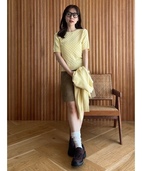 タグ付!! FRAY I.D ハーフスリーブリブニットプルオーバー 24SS FRAY I.D (セール50%OFF) / フレイアイディー 【pierre cardin