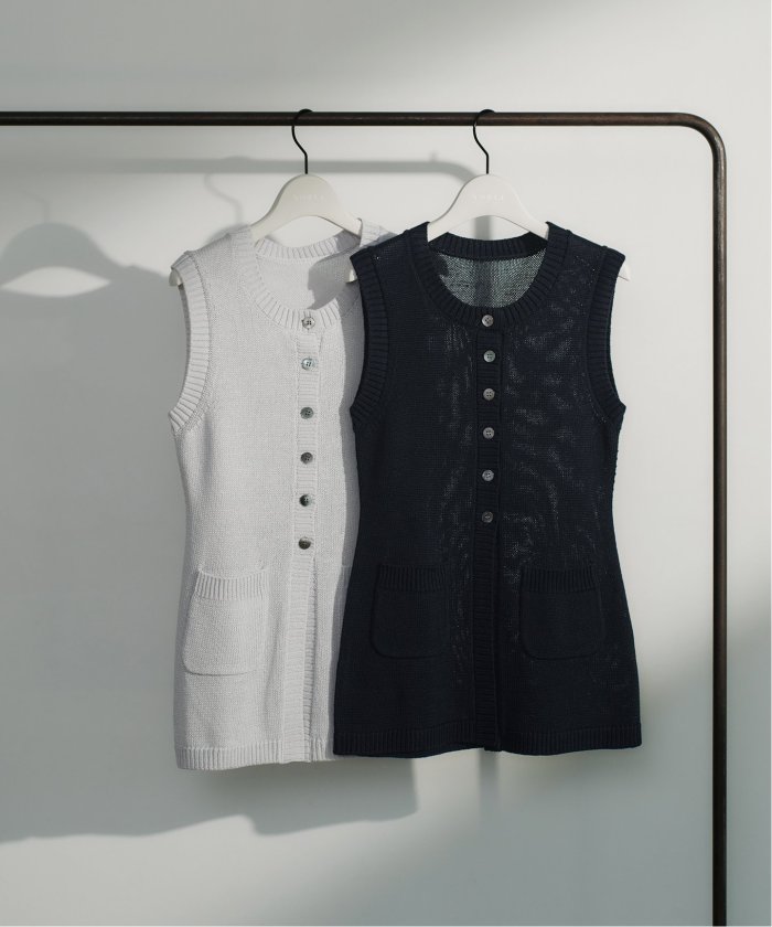 NOBLE×L'AUBE BLANC】フロントボタンニットベスト(508372236