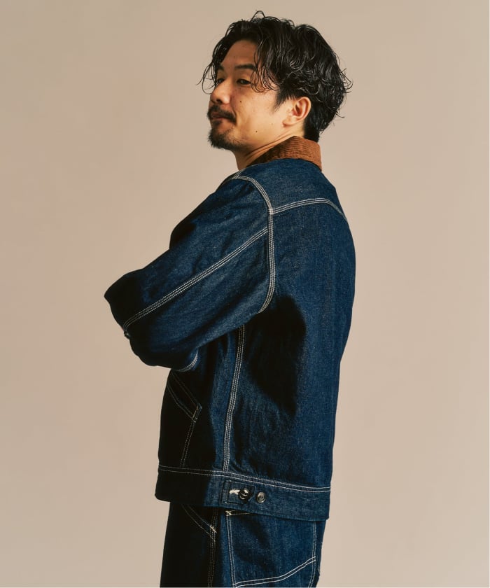 エディフィス ジャケット ブルー Coating DENIM WIDEsleeve G / デニムジャケット（デニム
