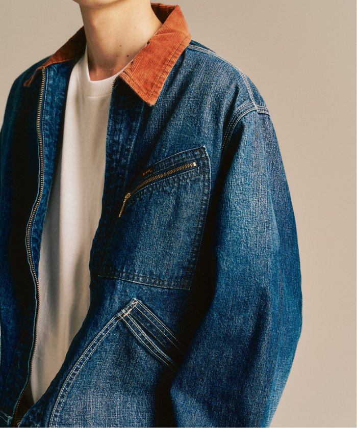 エディフィス ジャケット ブルー Coating DENIM WIDEsleeve G / デニムジャケット（デニム