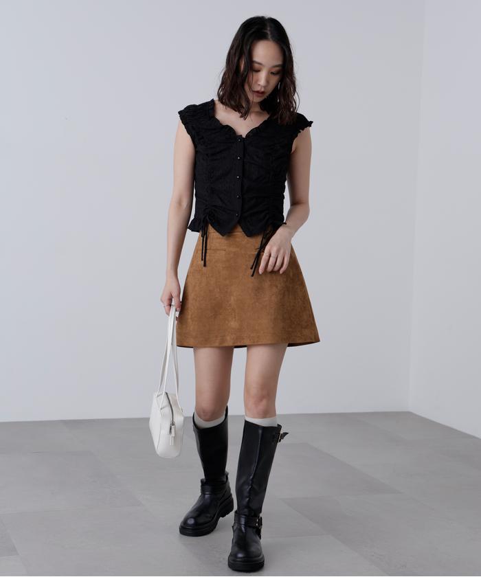 【boohoo】フェイク スエード ミニ スカート boohoo】フェイク スエード ミニ スカート