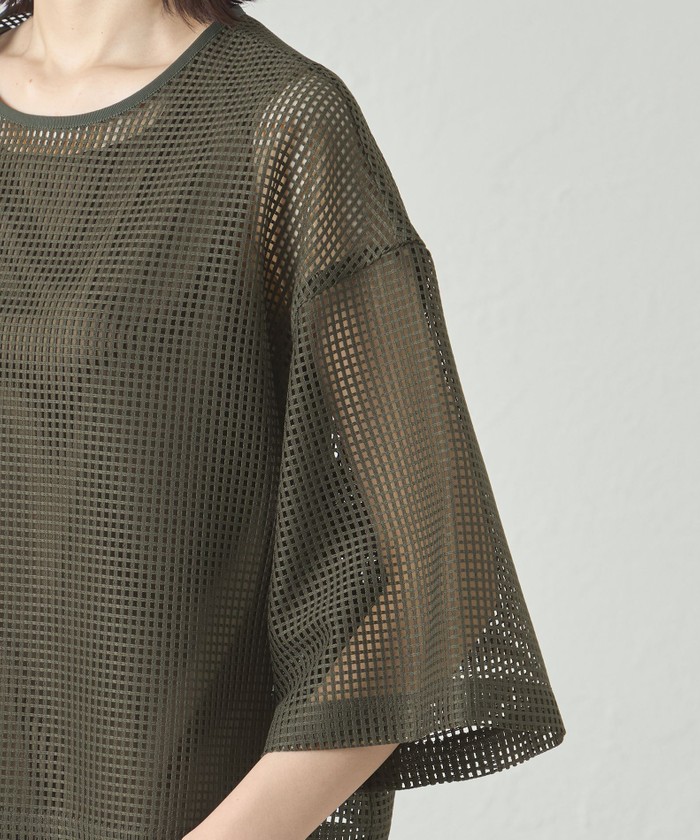 tシャツ 「セットアップ対応/オンでもオフでも活躍」メッシュクロップドトップス レディース セットアップ対応/オンでもオフでも活躍】メッシュクロップド