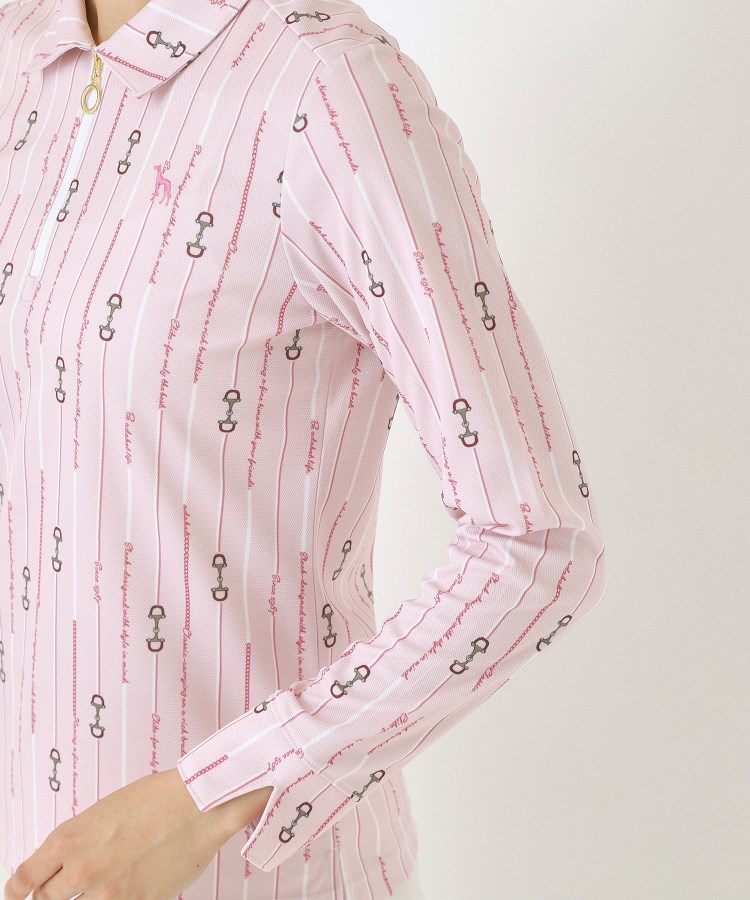 adabat / アダバット ドットストライプデザイン ハーフジップ長袖プルオーバー セール】【UVカット／吸水速乾／遮熱効果】フラワーチェック柄