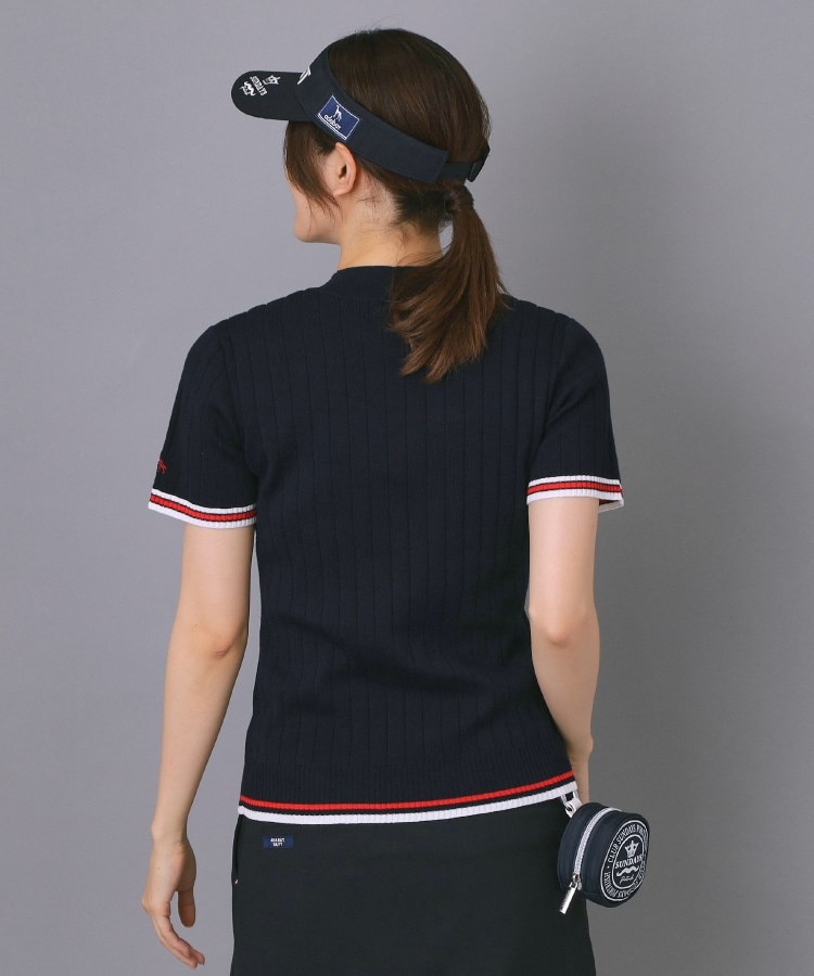adabat / アダバット 【ADABAT NAVY】フロントロゴワイドリブモックニット ADABAT NAVY】フロントロゴワイドリブモックニット（ニット