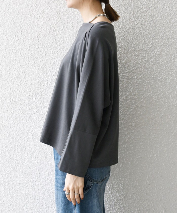 tシャツ SHIPS any:「接触冷感/汗染み防止加工/洗濯機可能」ボートネック ワイド ロンTEE レディース SHIPS any tシャツ any:「接触冷感/汗染み防止加工/洗濯機可能