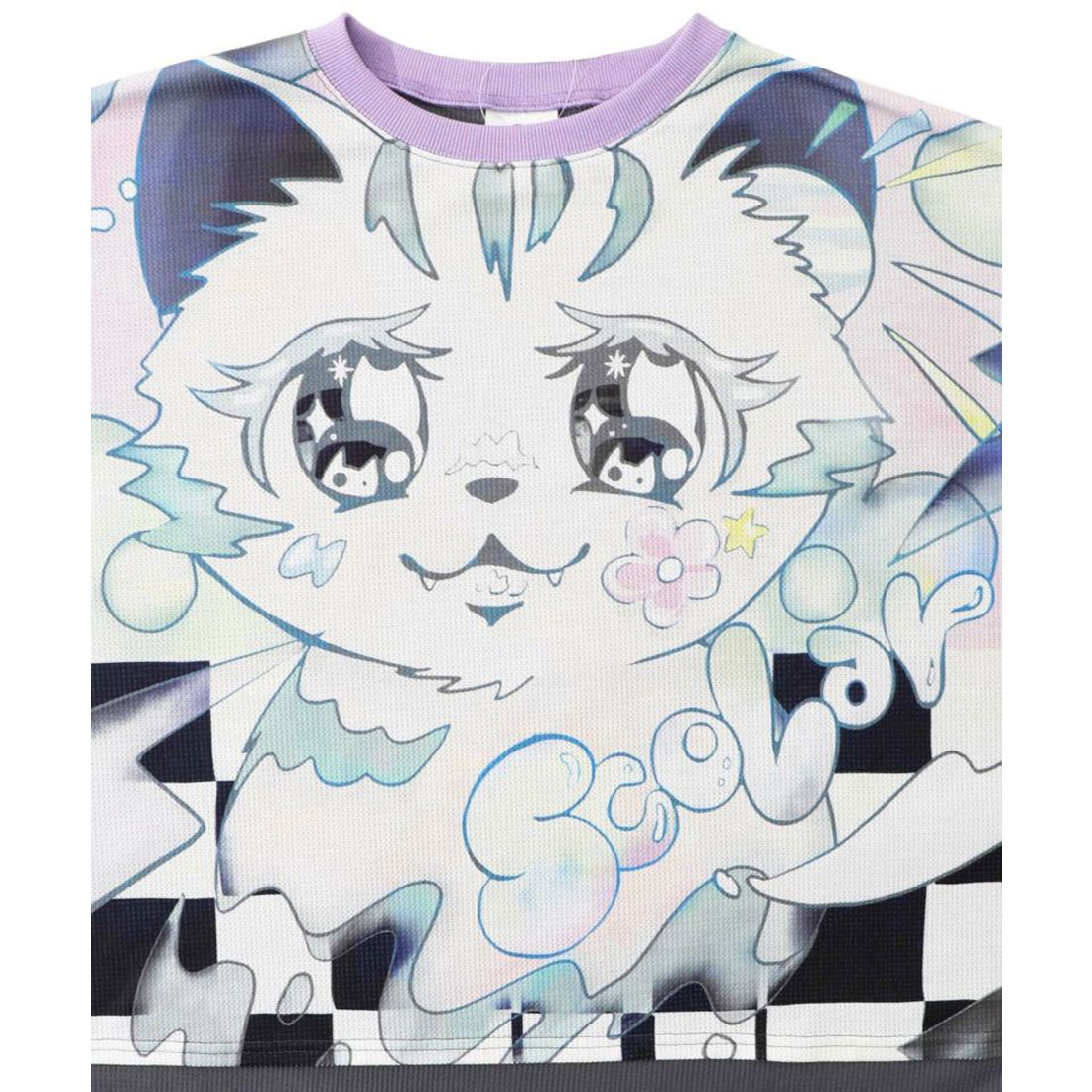 151651：アニメ風ネコ柄 バイカラープルオーバーの通販-ScoLar
