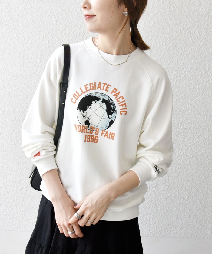 1356y美品 ジェミニ 長袖スウェットトレーナー 綿 日本製 白 2024年 ZIP FIVE トレーナー スウェット 「ZIP FIVE」 アソート 刺繍