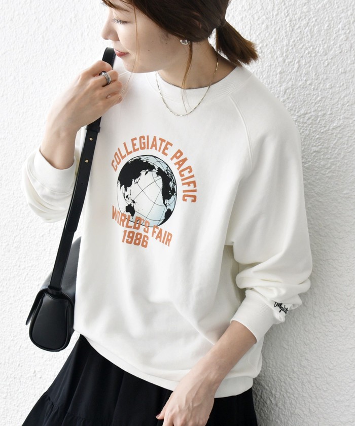 SHIPS any別注Collegiate Pacific プリント&刺繍T SHIPS any別注】Collegiate Pacific: プリント＆刺繍 スウェット