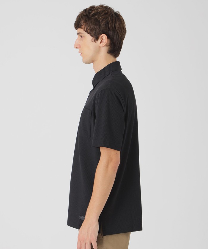 BLACK LABEL CRESTBRIDGE シアサッカーポロシャツ 刺繍ロゴ POLO SHIRT｜BLACK LABEL CRESTBRIDGE(ブラックレーベル