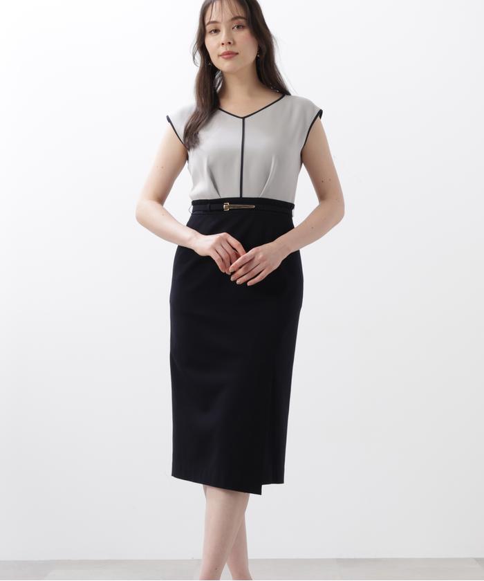 期間限定! DKNY 袖アクセント 美ライン ワンピース KOEISTORE ワンピース レディース 春 夏 春夏 黒 半袖ワンピース