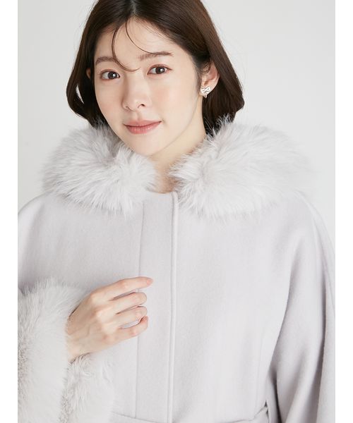 CELFORD ライトグレー ファーポンチョ CELFORD｜ファーポンチョコート | Rakuten Fashion(楽天