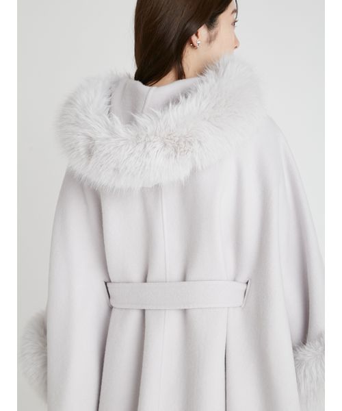CELFORD ライトグレー ファーポンチョ CELFORD｜ファーポンチョコート | Rakuten Fashion(楽天