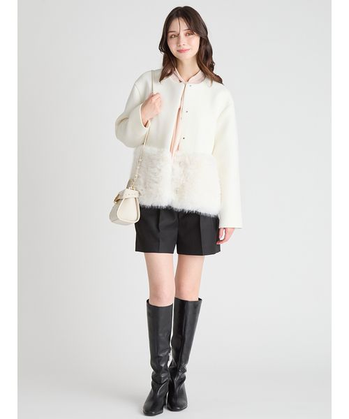 【値下げ不可】CELFORD セルフォード 裾ファーブルゾン OWHT 38 値下げ不可】CELFORD セルフォード 裾ファーブルゾン OWHT 38